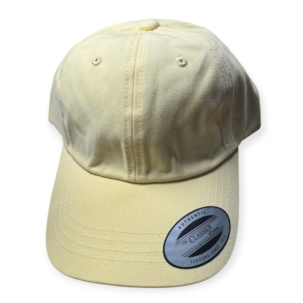 Light Yellow Adjustable Plain Hat Simple Y2K Cap Strapback